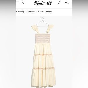 Madewell Lucie Smocked Tiered Midi Dress